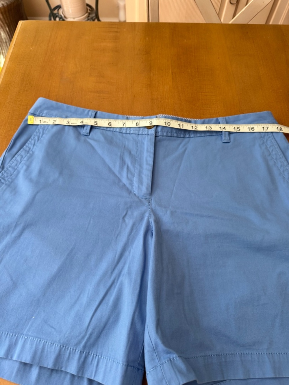 Talbots Blue Chino Shorts Classic Flat Front Tailored Preppy Stretch - Picture 2 of 9